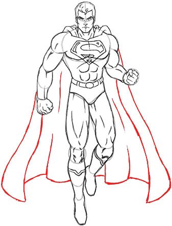 Набросок человека Супермен