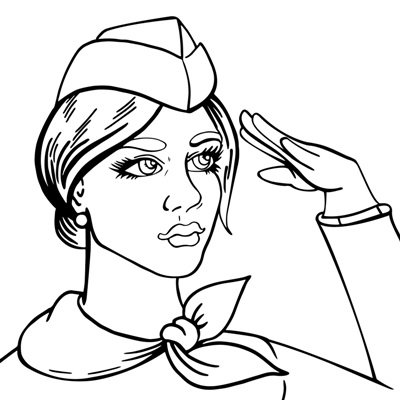 Стюардесса рисунок