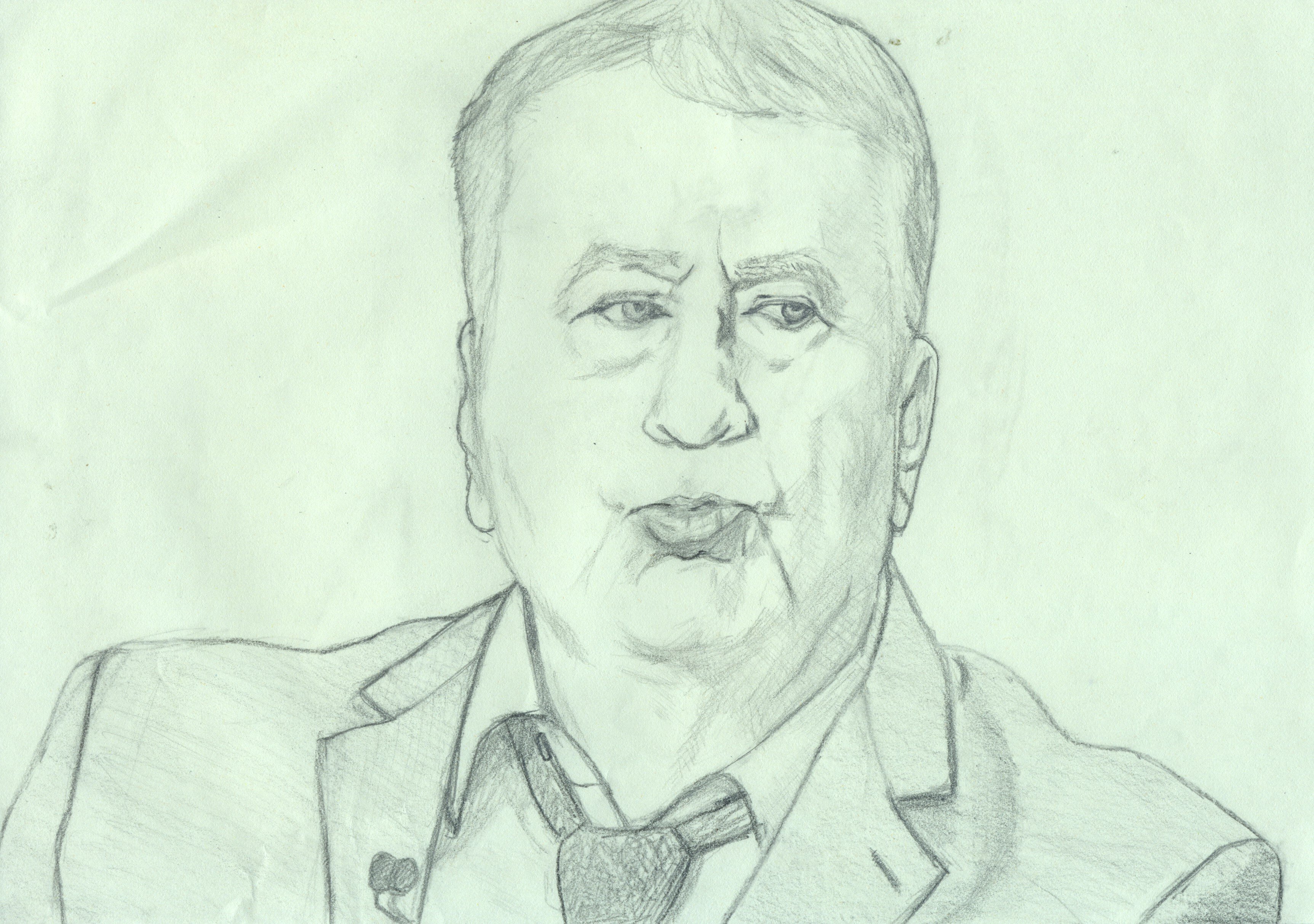 Портрет Жириновского карандашом
