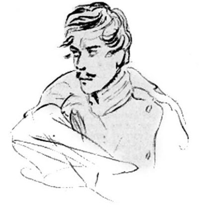 Мизаил ЮРЬЕВЫИЧ Лермантов нарисованный