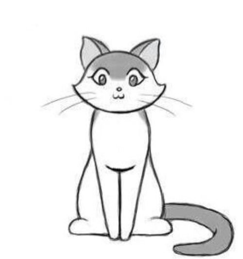 Котик для срисовки для детей