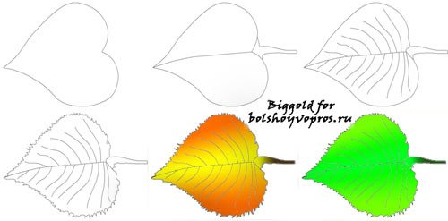 Листья берзараскраска