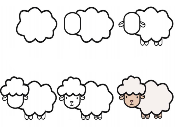 Овца раскраска