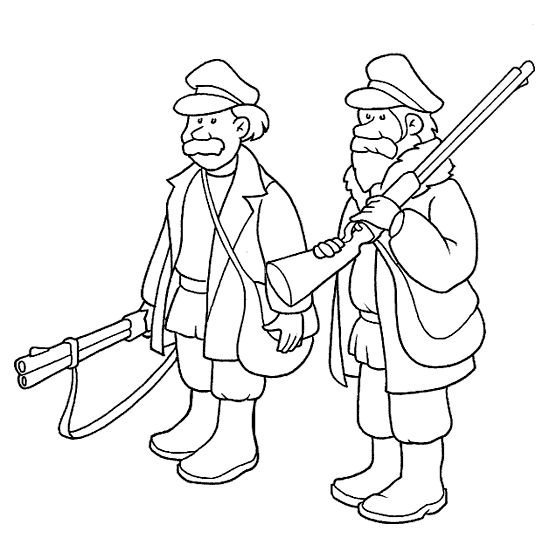 Охотник раскраска