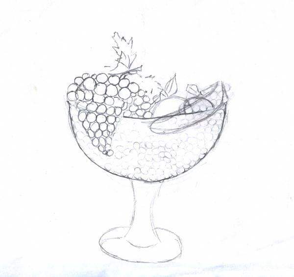 Ваза с фруктами раскраска