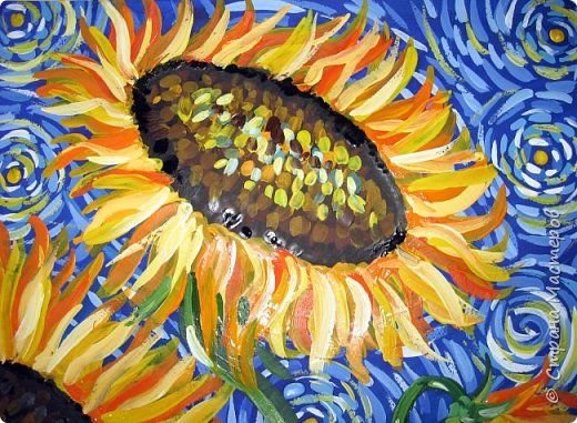 Подсолнухи Ван Гог черно белое