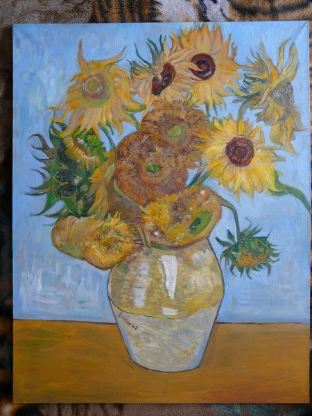 Подсолнух Ван Гога рисунок