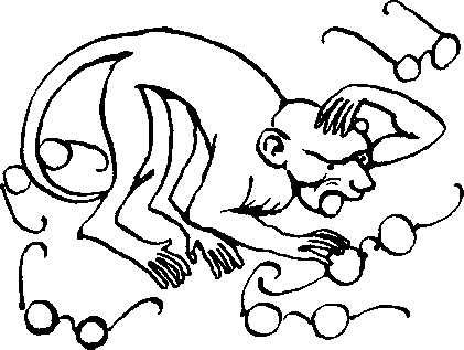 Иллюстрация к басне Крылова мартышка и очки раскраска