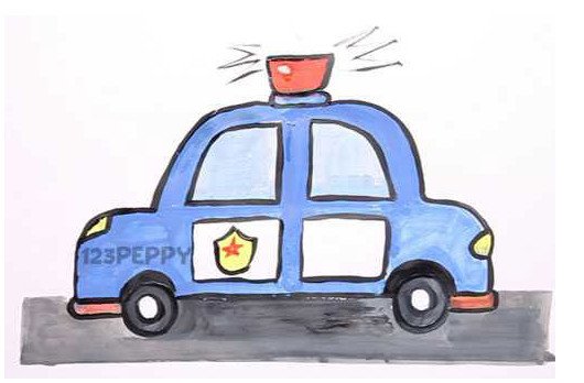 Рисование для детей машинка Полицейская