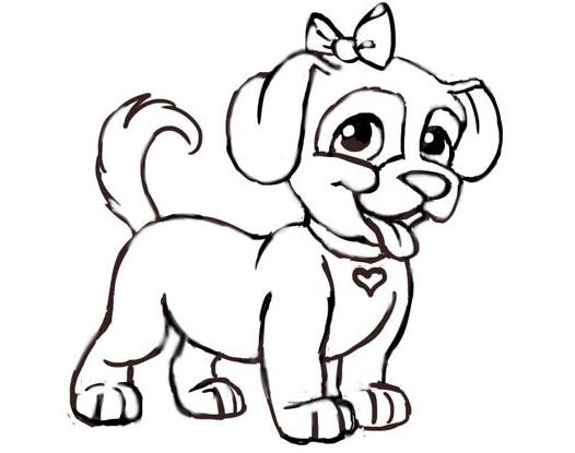 Рисунок собачки для срисовки