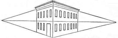 Дом в перспективе с 2 точками схода