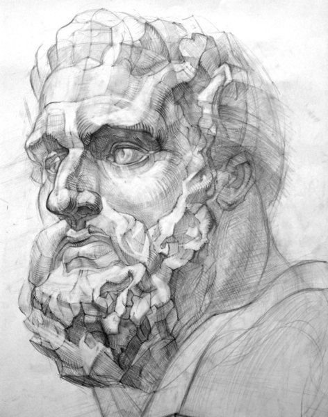 Сократ голова гипсовая МАРХИ