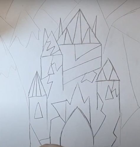 Эскиз замка снежной королевы