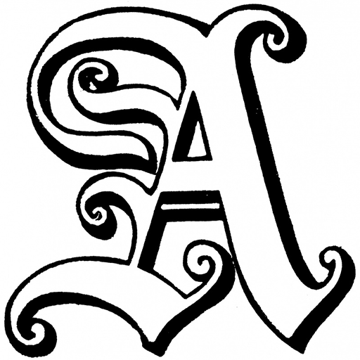 Буквица а красивая