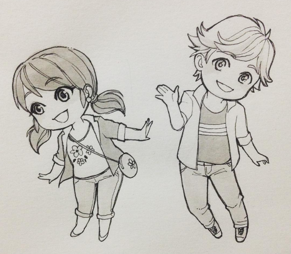 Маринетт рисунок для срисовки