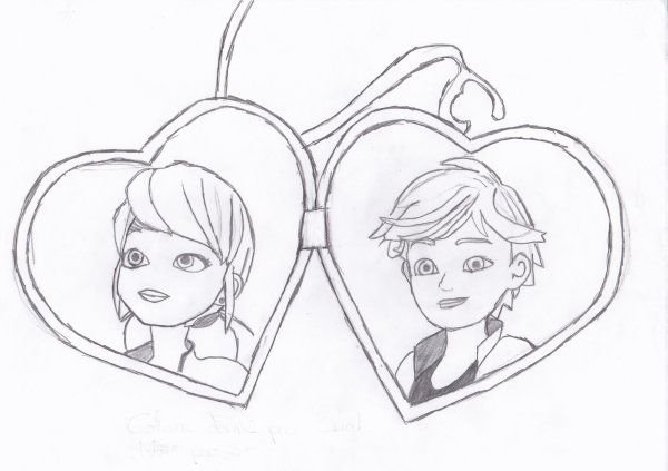 Маринетт и Адриан для срисовки
