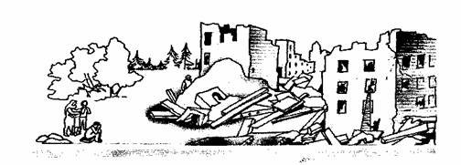 Разрушенные дома рисунок