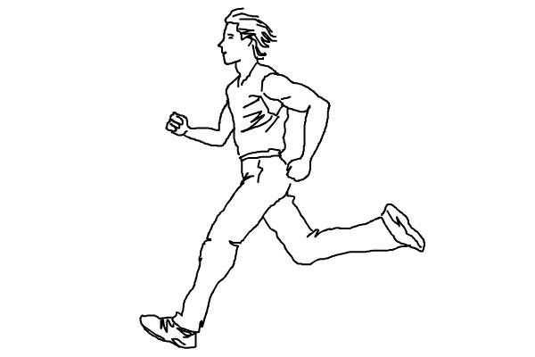 Бегущий человек карандашом