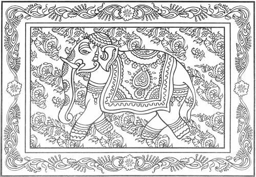 Гобелен, эскиз ковра карандашом