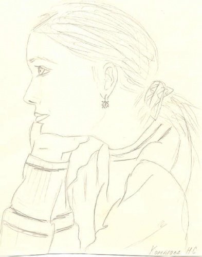 Барышня крестьянка рисунок карандашом