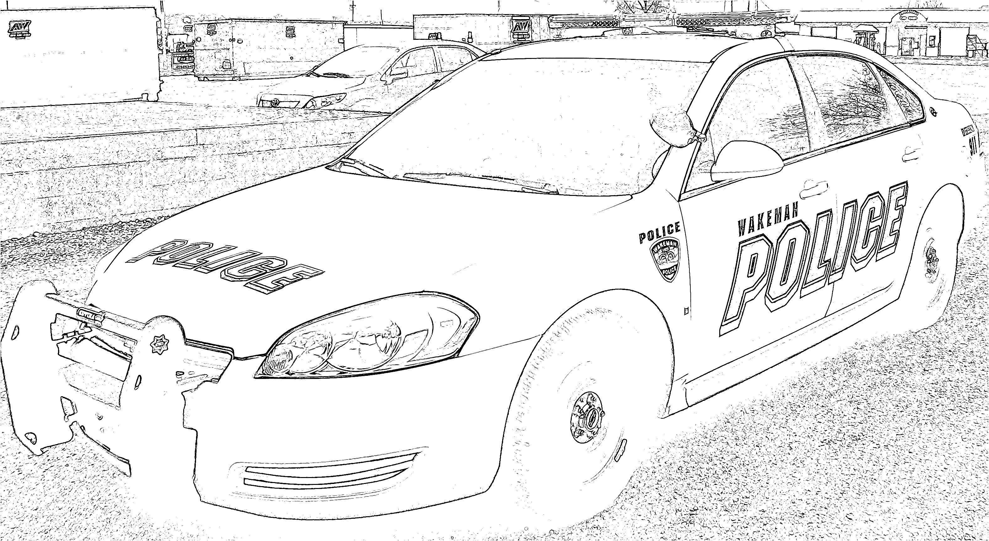 Раскраска полицейских машин в Америке