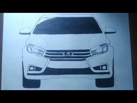 Лада Веста спереди рисунок