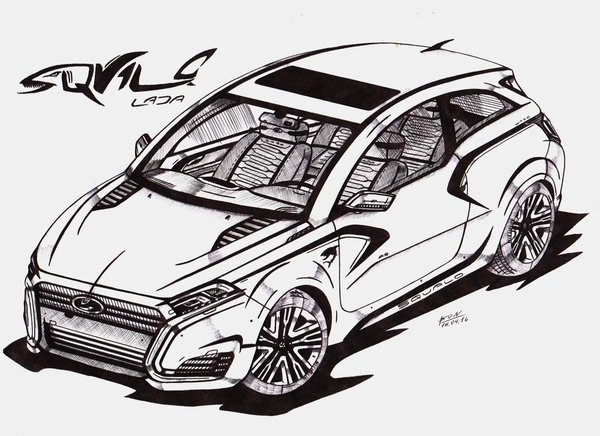 Раскраска Лада Веста св кросс