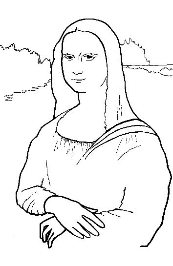 Мона Лиза Леонардо да Винчи раскраска