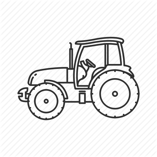 Колесный трактор раскраска