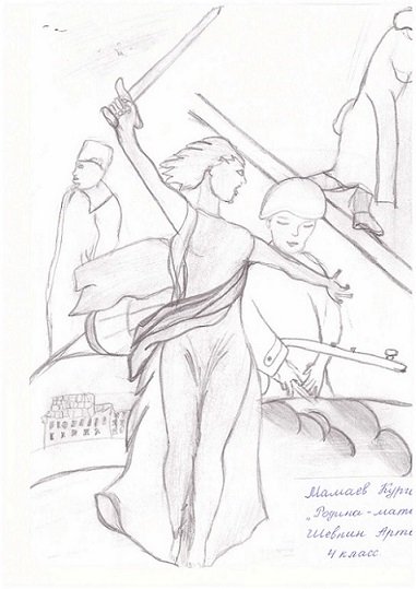 Раскраска Мамаев Курган Родина-мать