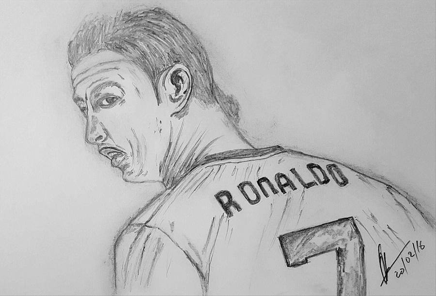 Роналду как нарисовать карандашом поэтапно