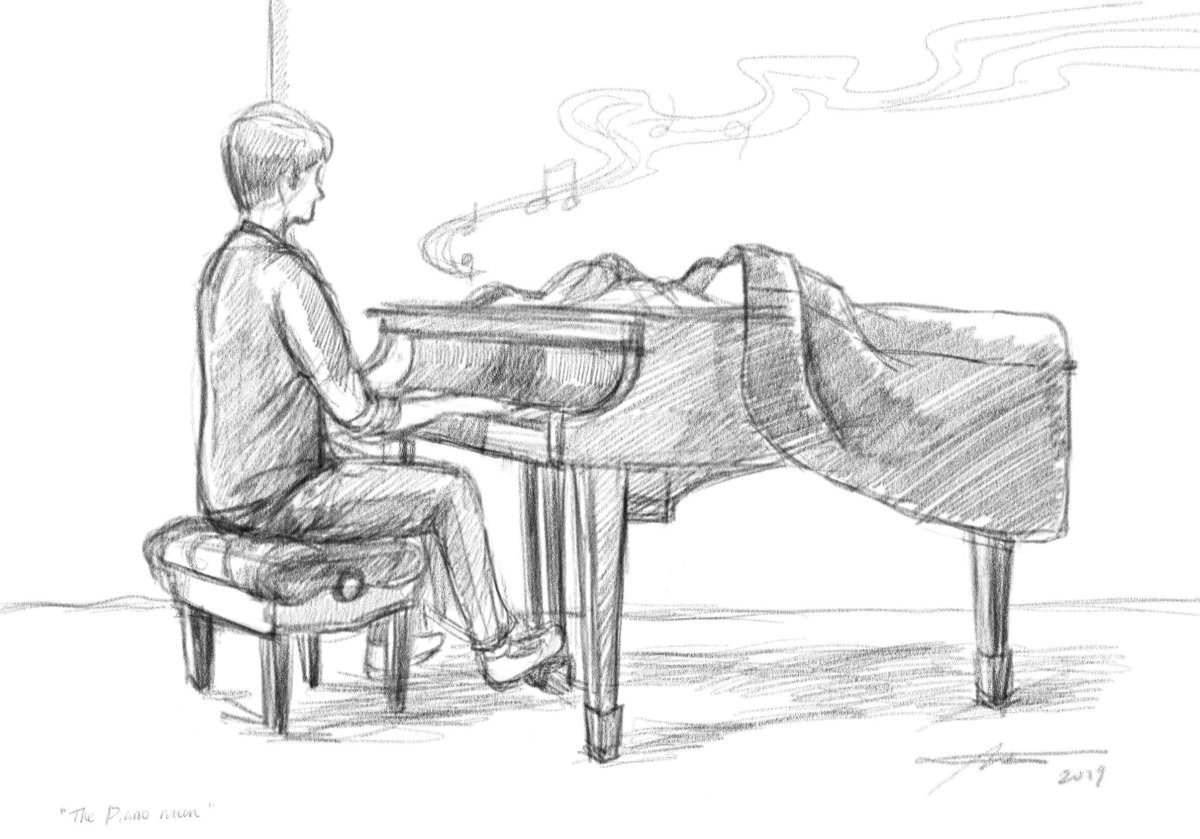 Пианист карандашом