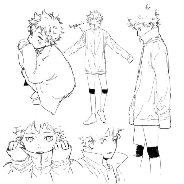 Хината шоё черно белый