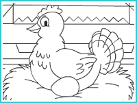 Курочка в гнезде раскраска