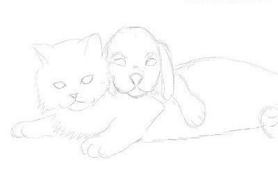 Рисунок к стиху Кошкин щенок