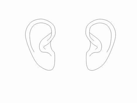 Поэтапное рисование ушей