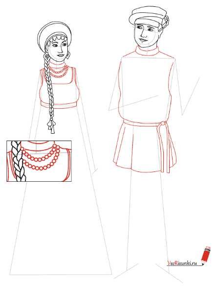 Эскиз русского народного костюма