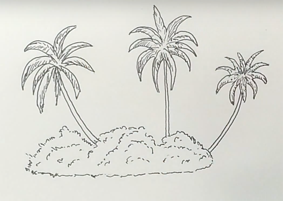 Оазис три пальмы Лермонтов иллюстрация
