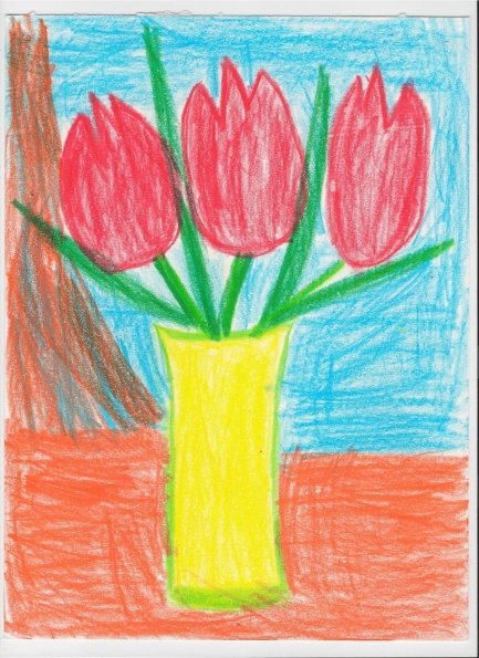 Рисование цветы в корзинке