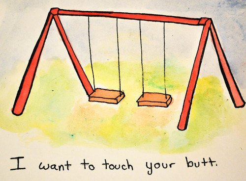 Качели карандашом