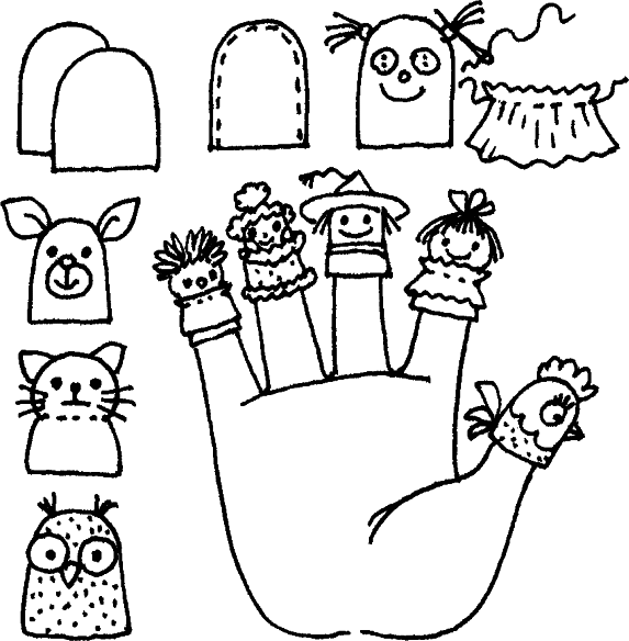 Театральная кукла перчаточная рисунок