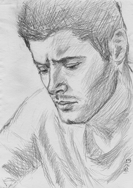 Портрет Серкана карандашом