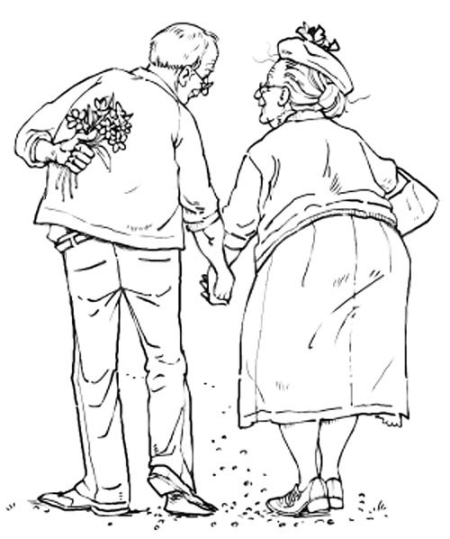 Бабушка и дедушка рисунок