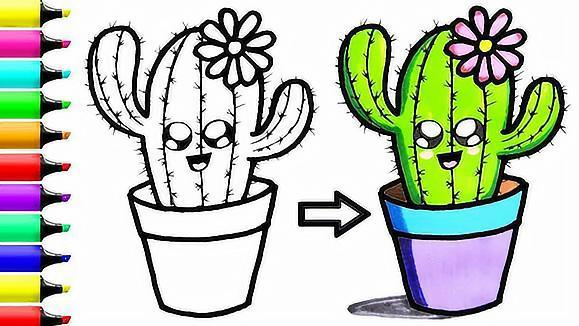 Кактус раскраска для детей