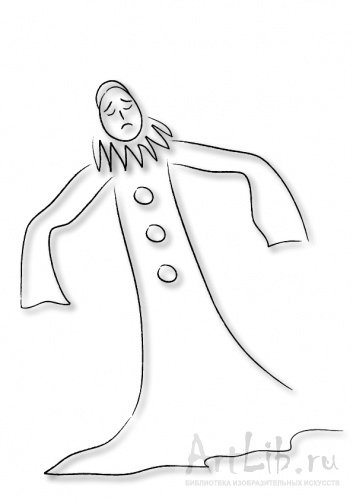 Пьеро раскраска для детей