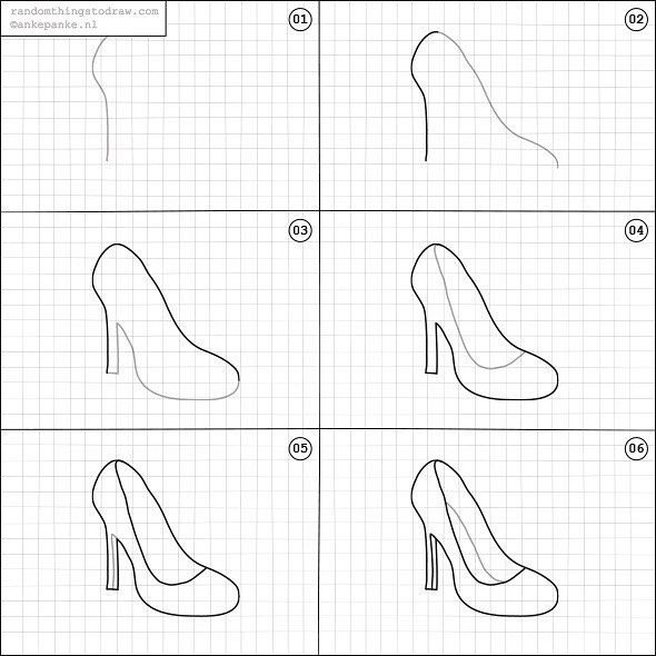 Эскиз туфли на шпильке