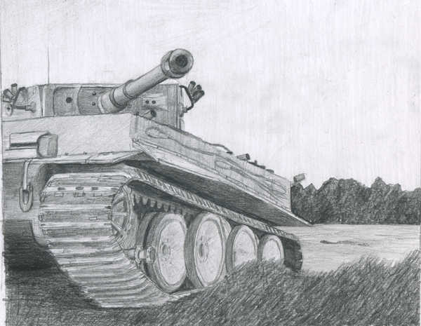 Танк немецкий тигр контур