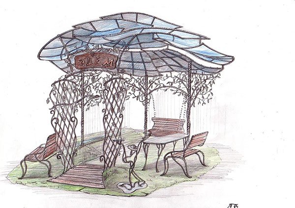 Нарисовать беседку