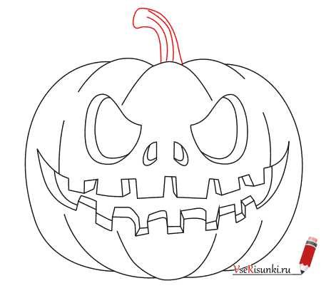 Тыква на Хэллоуин для срисовки