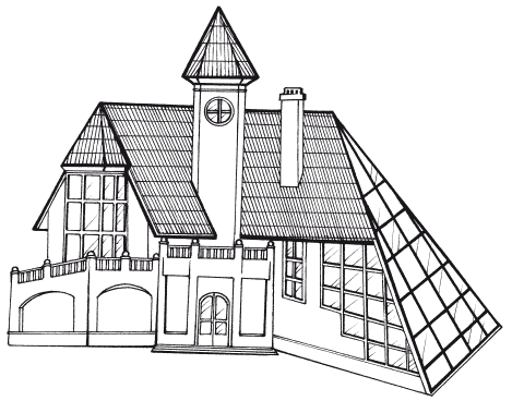 Необычные здания карандашом